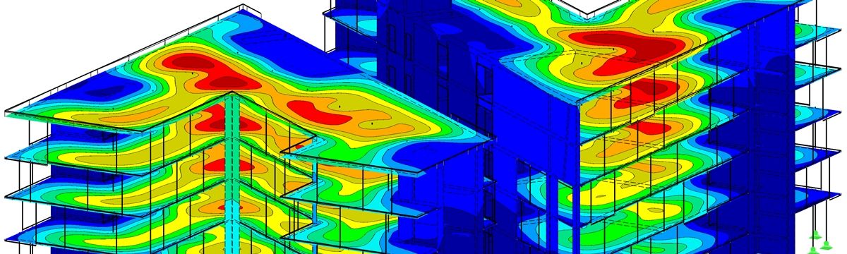 Neubau eines Verwaltungsgebäudes [Fotoquelle: Ausdruck aus RFEM von Dlubal Software GmbH]